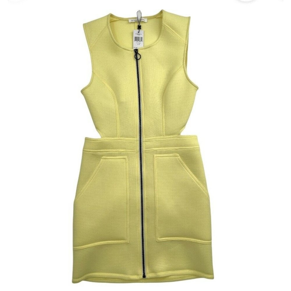 BCBG Yellow Full Zip Dress Gorgeous With Pockets NWT